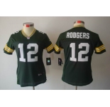 nike women nfl jerseys green bay packers #12 rodgers green[nike limited]