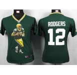 nike women nfl jerseys green bay packers #12 rodgers green[portrait fashion]