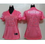 nike women nfl jerseys green bay packers #12 rodgers pink[2012 new]