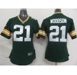 nike women nfl jerseys green bay packers #21 woodson green[nike]