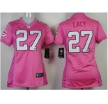 nike women nfl jerseys green bay packers #27 eddie lacy Pink [2012 nike love]
