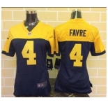 nike women nfl jerseys green bay packers #4 favre yellow-blue[nike]