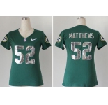 nike women nfl jerseys green bay packers #52 clay matthews green  jerseys