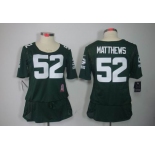 nike women nfl jerseys green bay packers #52 matthews green[breast cancer awareness]