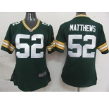 nike women nfl jerseys green bay packers #52 matthews green[nike]