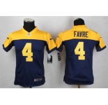 nike youth nfl jerseys green bay packers #4 favre yellow-blue[nike]