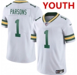 Youth Green Bay Packers #1 Micah Parsons White 2025 Vapor Untouchable Limited Football Stitched Jersey