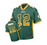 Youth Green Bay Packers #12 Aaron Rodgers Elite Green Drift Fashion Football Jersey