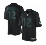 Youth Green Bay Packers #12 Aaron Rodgers Limited Black Impact Football Jersey