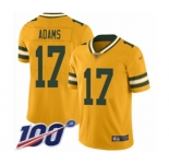 Youth Green Bay Packers #17 Davante Adams Limited Gold Inverted Legend 100th Season Football Jersey