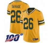 Youth Green Bay Packers #26 Darnell Savage Jr. Limited Gold Rush Vapor Untouchable 100th Season Football Jersey