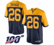 Youth Green Bay Packers #26 Darnell Savage Jr. Limited Navy Blue Alternate 100th Season Football Jersey