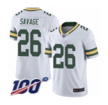 Youth Green Bay Packers #26 Darnell Savage Jr. White Vapor Untouchable Limited Player 100th Season Football Jersey