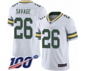 Youth Green Bay Packers #26 Darnell Savage Jr. White Vapor Untouchable Limited Player 100th Season Football Jersey
