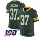 Youth Green Bay Packers #37 Josh Jackson Green Team Color Vapor Untouchable Limited Player 100th Season Football Jersey