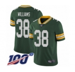 Youth Green Bay Packers #38 Tramon Williams Green Team Color Vapor Untouchable Limited Player 100th Season Football Jersey