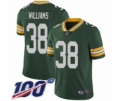 Youth Green Bay Packers #38 Tramon Williams Green Team Color Vapor Untouchable Limited Player 100th Season Football Jersey