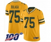 Youth Green Bay Packers #75 Bryan Bulaga Limited Gold Inverted Legend 100th Season Football Jersey