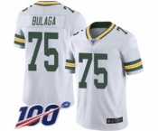 Youth Green Bay Packers #75 Bryan Bulaga White Vapor Untouchable Limited Player 100th Season Football Jersey