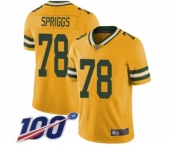 Youth Green Bay Packers #78 Jason Spriggs Limited Gold Rush Vapor Untouchable 100th Season Football Jersey