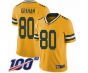 Youth Green Bay Packers #80 Jimmy Graham Limited Gold Rush Vapor Untouchable 100th Season Football Jersey