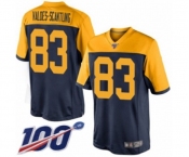 Youth Green Bay Packers #83 Marquez Valdes-Scantling Limited Navy Blue Alternate 100th Season Football Jersey