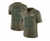 Youth Nike Green Bay Packers #15 Bart Starr Limited Olive 2017 Salute to Service NFL Jersey