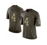 Youth Nike Green Bay Packers #4 Brett Favre Green Salute to Service Jerseys