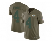 Youth Nike Green Bay Packers #4 Brett Favre Limited Olive 2017 Salute to Service NFL Jersey