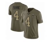Youth Nike Green Bay Packers #4 Brett Favre Limited Olive Camo 2017 Salute to Service NFL Jersey