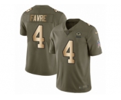 Youth Nike Green Bay Packers #4 Brett Favre Limited Olive Gold 2017 Salute to Service NFL Jersey