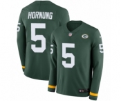 Youth Nike Green Bay Packers #5 Paul Hornung Limited Green Therma Long Sleeve NFL Jersey