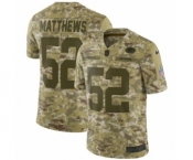 Youth Nike Green Bay Packers #52 Clay Matthews Limited Camo 2018 Salute to Service NFL Jersey