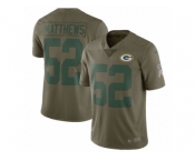 Youth Nike Green Bay Packers #52 Clay Matthews Limited Olive 2017 Salute to Service NFL Jersey