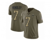 Youth Nike Green Bay Packers #7 Brett Hundley Limited Olive Camo 2017 Salute to Service NFL Jersey