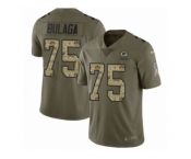 Youth Nike Green Bay Packers #75 Bryan Bulaga Limited Olive Camo 2017 Salute to Service NFL Jersey