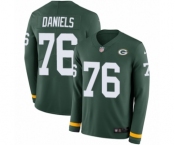 Youth Nike Green Bay Packers #76 Mike Daniels Limited Green Therma Long Sleeve NFL Jersey