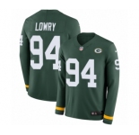 Youth Nike Green Bay Packers #94 Dean Lowry Limited Green Therma Long Sleeve NFL Jersey