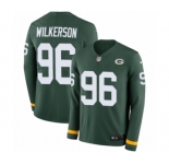 Youth Nike Green Bay Packers #96 Muhammad Wilkerson Limited Green Therma Long Sleeve NFL Jersey