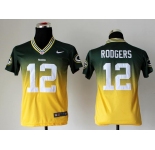 nike youth nfl jerseys green bay packers #12 aaron rodgers green-yellow[nike drift fashion][second version]