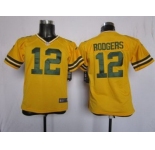 nike youth nfl jerseys green bay packers #12 rodgers yellow[nike]