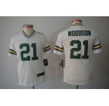 nike youth nfl jerseys green bay packers #21 woodson white[nike limited]