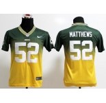 nike youth nfl jerseys green bay packers #52 clay matthews green-yellow[nike drift fashion][second version]