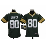 nike youth nfl jerseys green bay packers #80 driver green[nike]