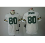 nike youth nfl jerseys green bay packers #80 driver white[nike limited]
