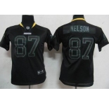 nike youth nfl jerseys green bay packers #87 nelson black[lights out]