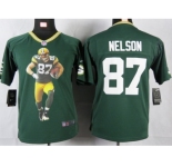 nike youth nfl jerseys green bay packers #87 nelson green[portrait fashion]