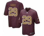 Men's Nike Washington Redskins #29 Derrius Guice Game Burgundy Red Gold Number Alternate 80TH Anniversary NFL Jersey