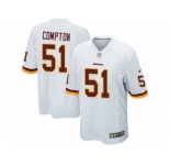 Men's Nike Washington Redskins #51 Will Compton Game White NFL Jersey