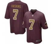 Men's Washington Redskins #7 Dwayne Haskins Game Burgundy Red Gold Number Alternate 80TH Anniversary Football Jersey